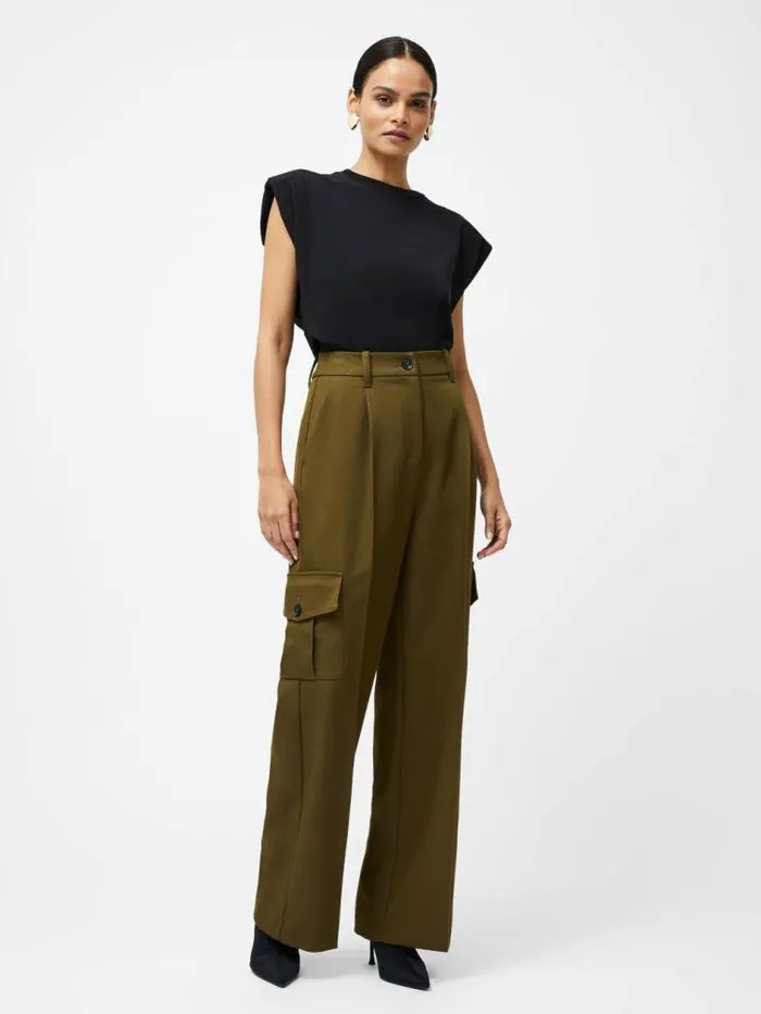 French Connection Florence Twill Combat Trousers Khaki Women Trousers