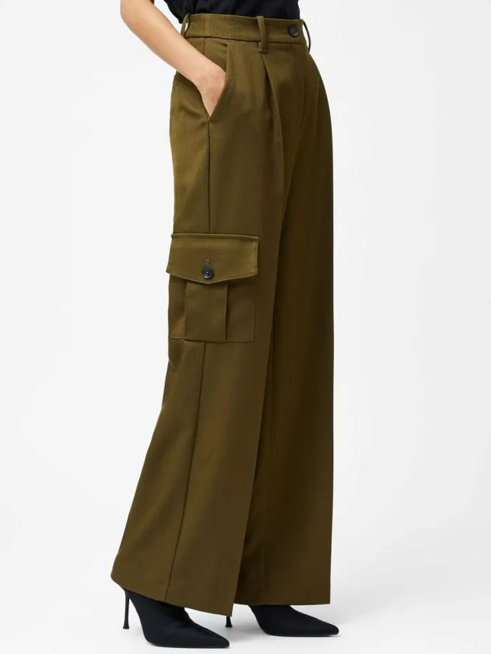 French Connection Florence Twill Combat Trousers Khaki Women Trousers