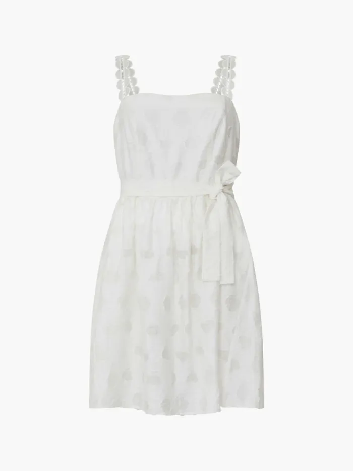 French Connection Freya Organza Devore Mini Dress Summer White Women Dresses