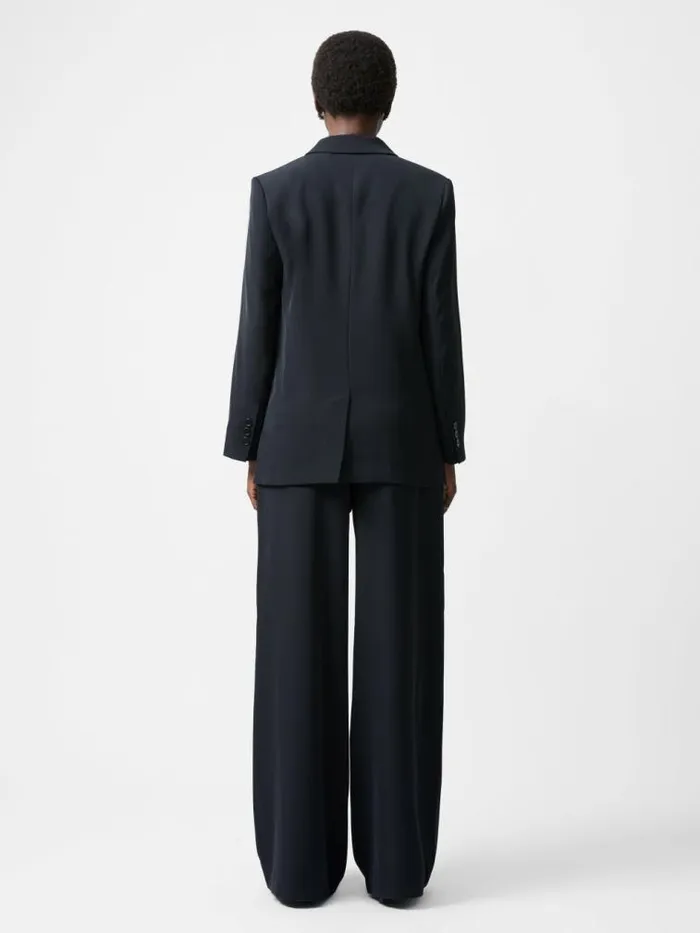 French Connection Harrie Suiting Double Breasted Blazer Blackout Women Coats and Jackets