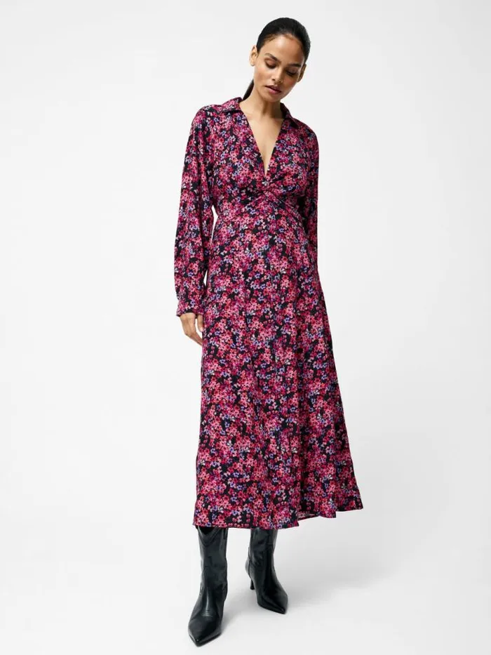 French Connection Jennifer Eco Midi Dress Blackpink Multi Women Dresses