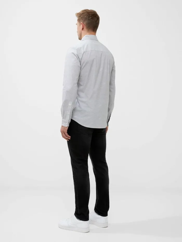 French Connection Long Sleeve All Over Print Shirt Whiteblack Men Shirts