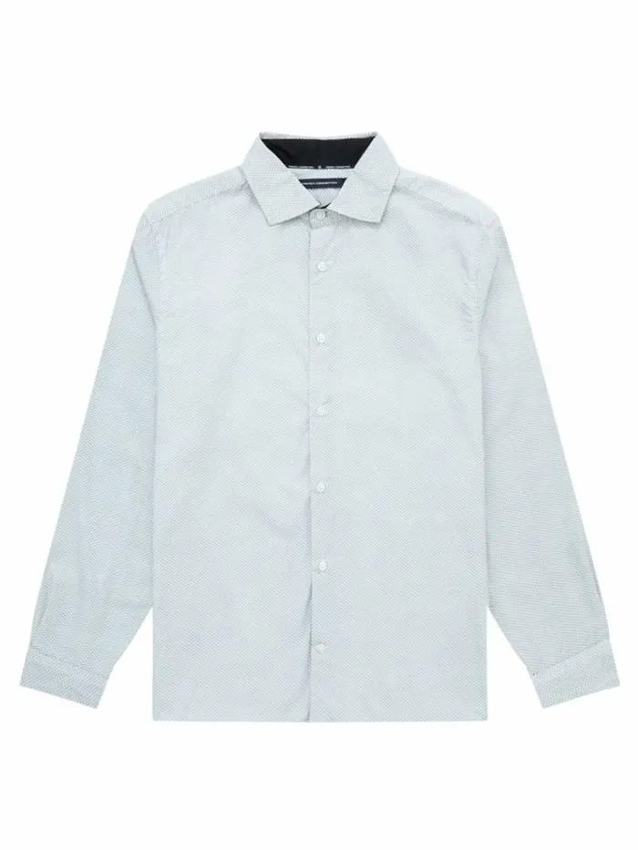 French Connection Long Sleeve All Over Print Shirt Whiteblack Men Shirts