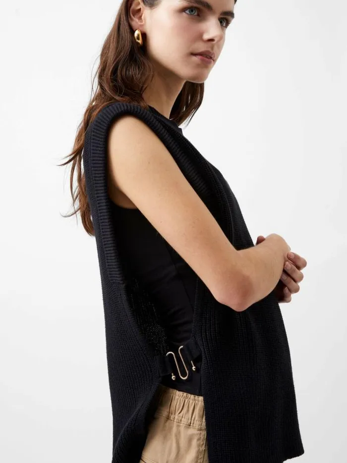 French Connection Lottie Hardware Tabard Blackout Women Jumpers and Cardigans