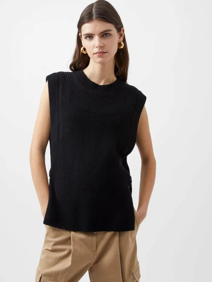 French Connection Lottie Hardware Tabard Blackout Women Jumpers and Cardigans