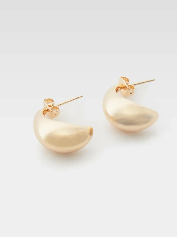French Connection Metal Half Hoop Earrings Gold Women Jewellery