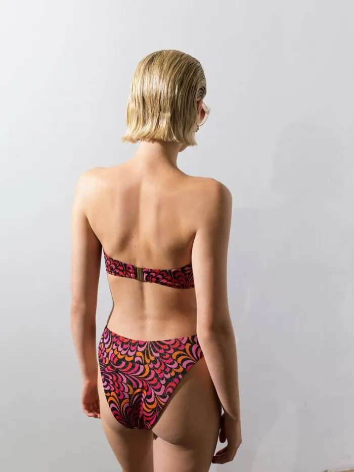 French Connection Miami Bandeau Bikini Top Pink Multi Women Swimwear