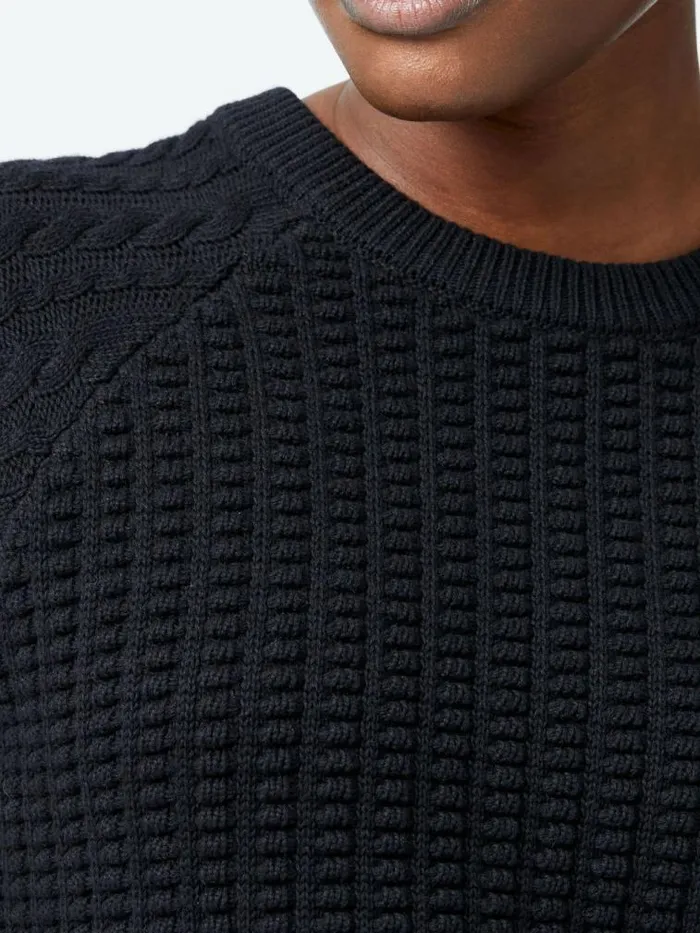 French Connection Mozart Popcorn Cable Knit Jumper Black Women Jumpers and Cardigans