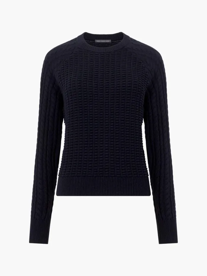 French Connection Mozart Popcorn Cable Knit Jumper Black Women Jumpers and Cardigans