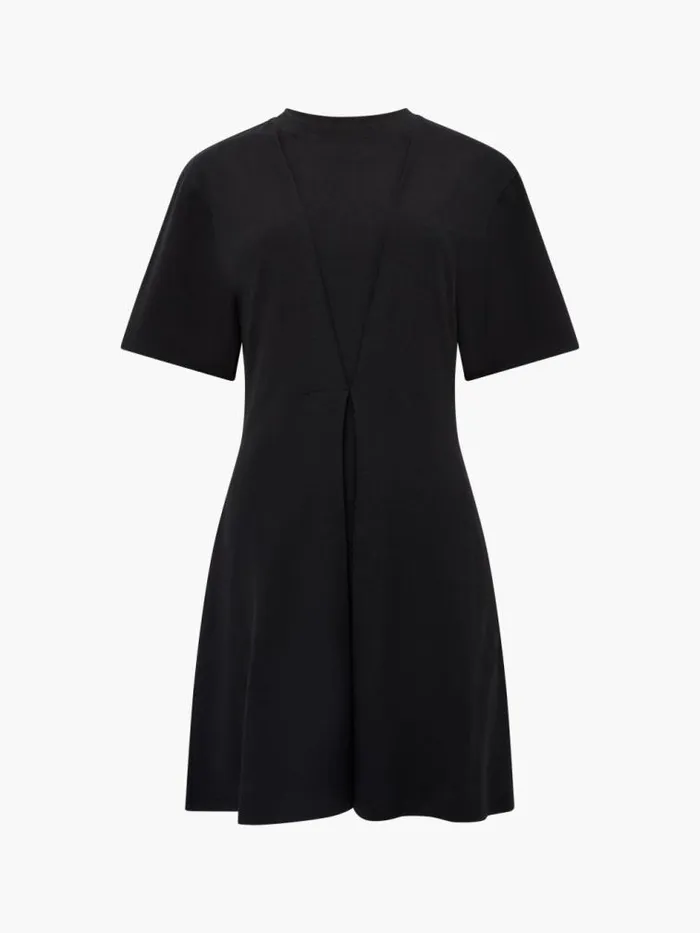 French Connection Pleat Flippy Mini Dress Black Women Dresses
