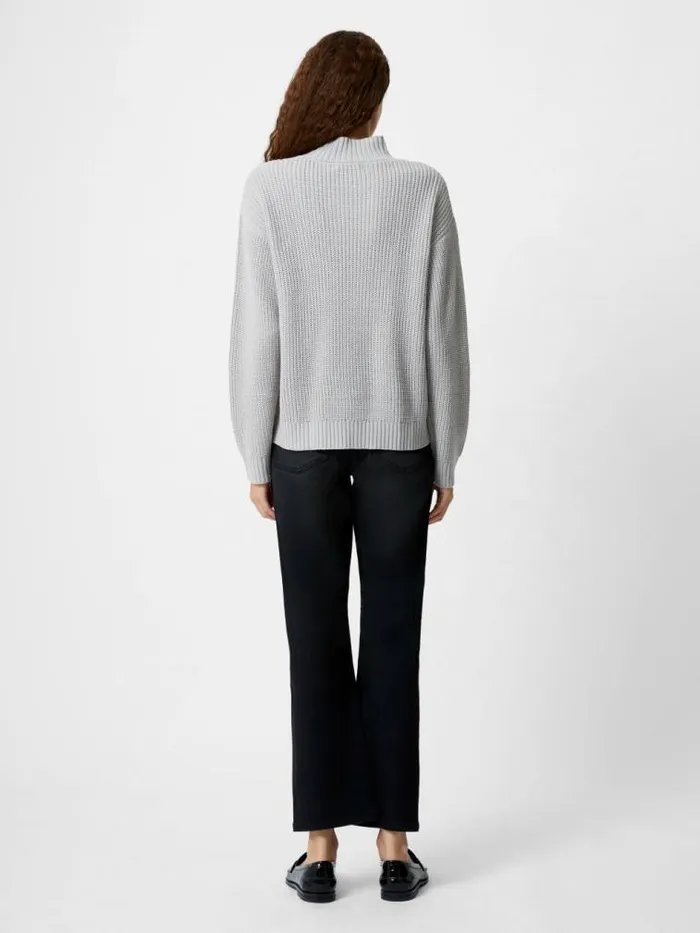 French Connection Premium Placement Cable Knit Jumper Lgt Grey Women Jumpers and Cardigans