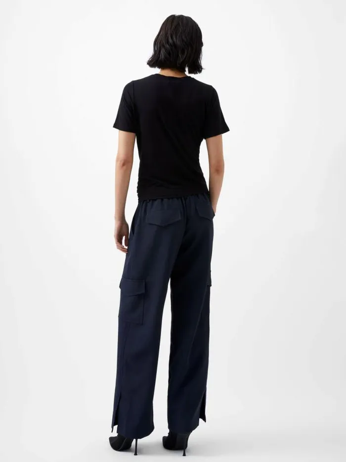 French Connection Rianna Twist Jersey Top Blackout Women Tops