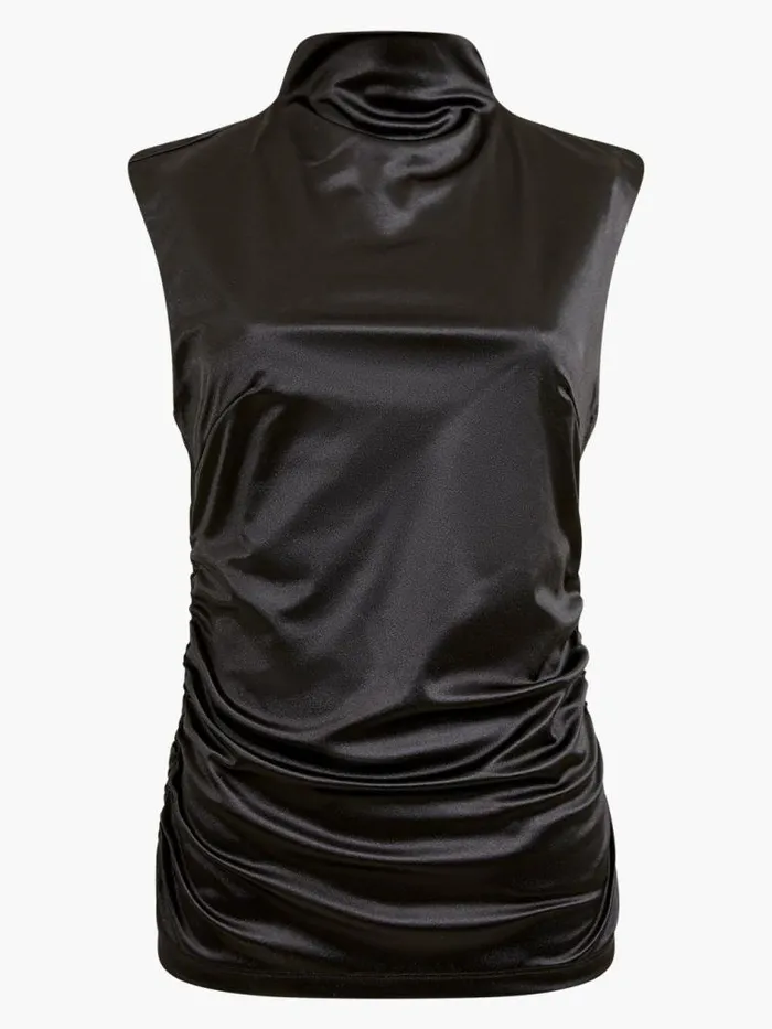 French Connection Rosita Shine Top Blackout Women Tops