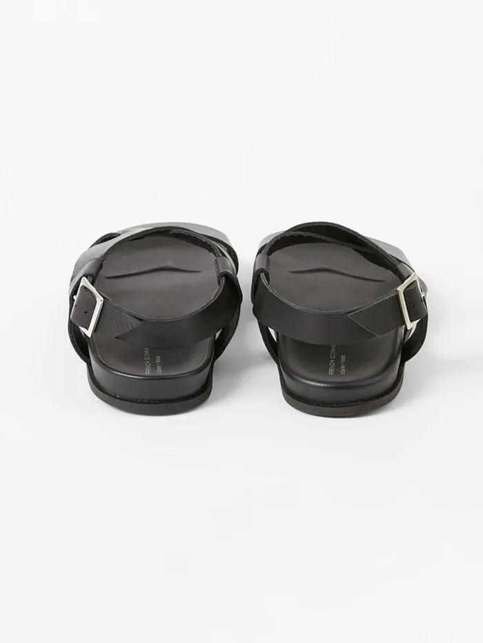 French Connection SW X Branca Asymmetric Footbed Sandals Black Women Shoes