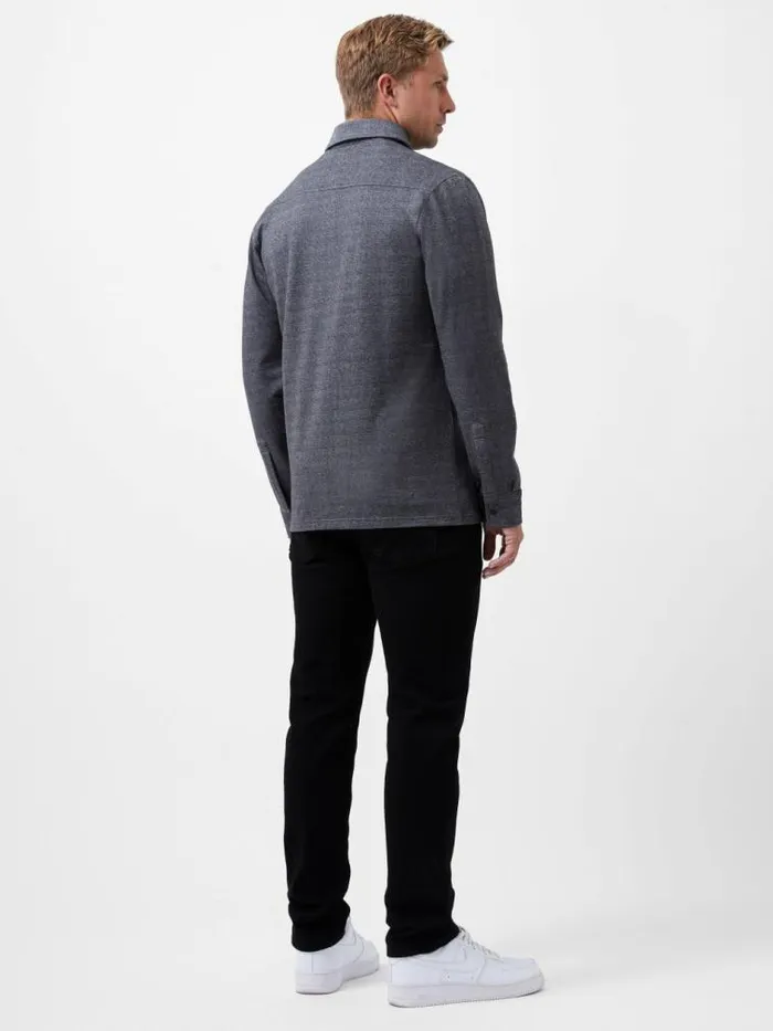 French Connection Single Pocket Long Sleeve Shirt Dark Grey Men Shirts