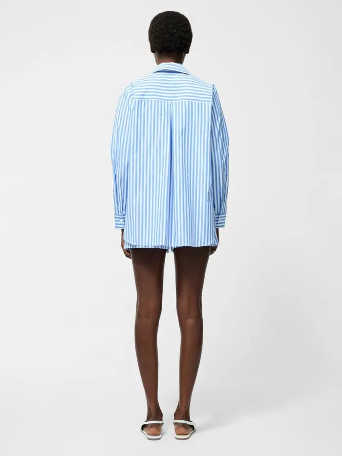 French Connection Stripe Relaxed Popover Shirt Bluewhite Women Tops
