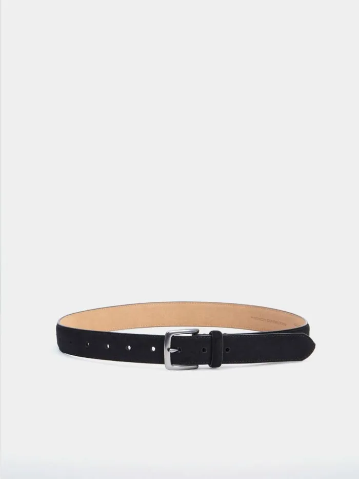 French Connection Suede Belt Blackgunmetal Women Belts