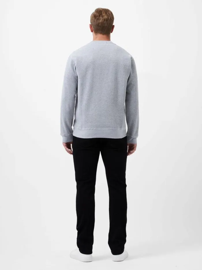 French Connection Textured Crew Sweatshirt Grey Men Knitwear