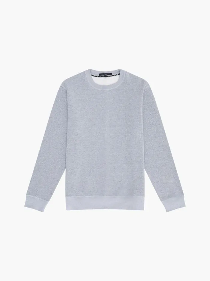 French Connection Textured Crew Sweatshirt Grey Men Knitwear