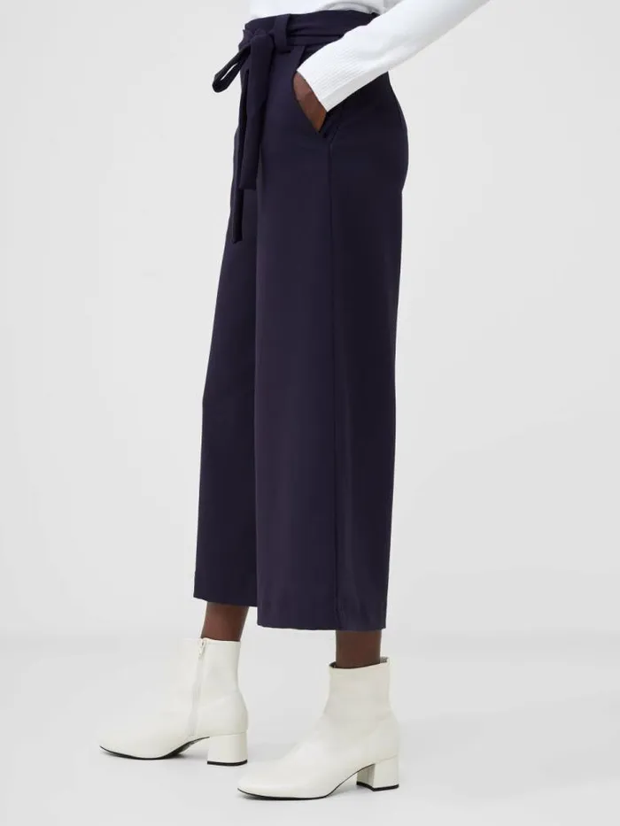 French Connection Whisper Belted Culottes Utility Blue Women Trousers