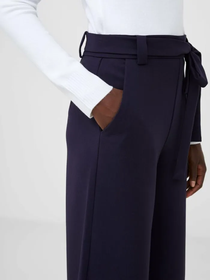 French Connection Whisper Belted Culottes Utility Blue Women Trousers