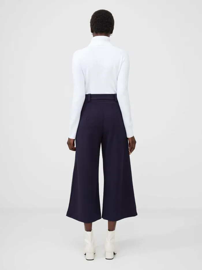 French Connection Whisper Belted Culottes Utility Blue Women Trousers