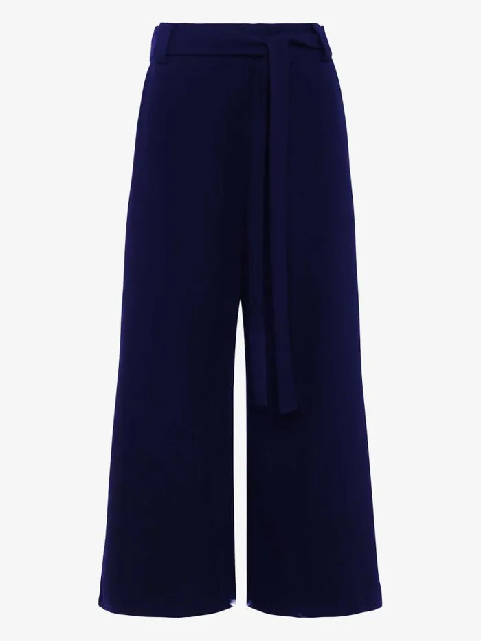 French Connection Whisper Belted Culottes Utility Blue Women Trousers
