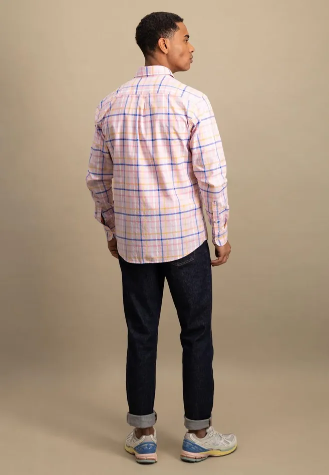 FYNCHHATTON Checked Cotton Shirt With Buttondown Collar Vivid Yellowpee Men Shirts