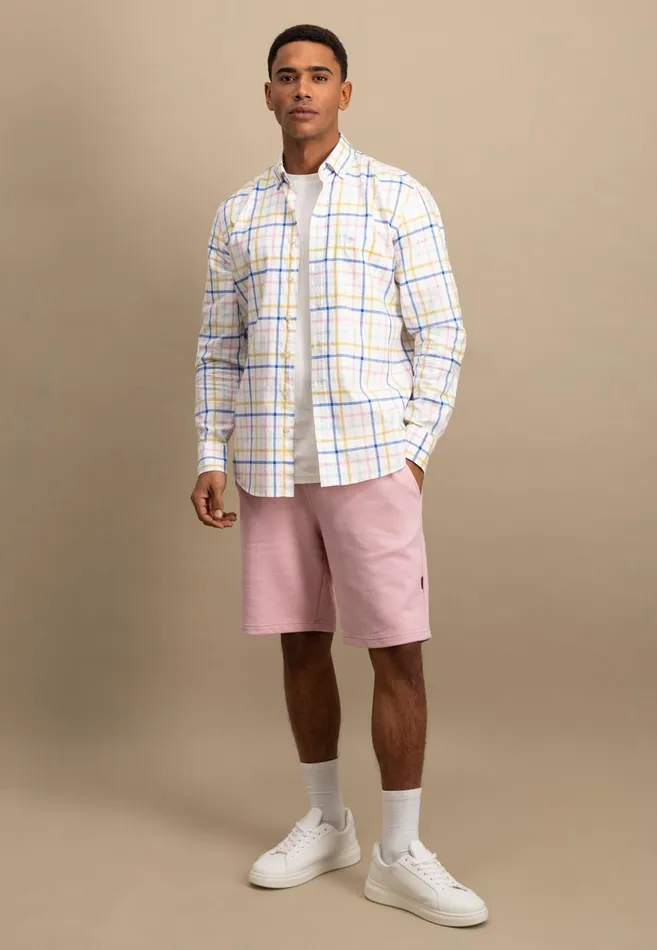 FYNCHHATTON Checked Cotton Shirt With Buttondown Collar Vivid Yellowpee Men Shirts