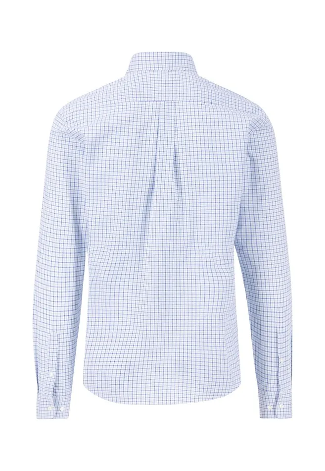 FYNCHHATTON Checked Shirt With Buttondown Collar Sunny Orangesummer Breezeturf Green Men Shirts