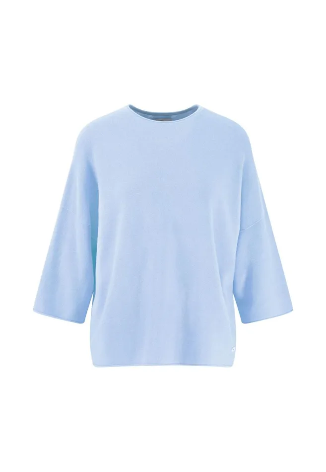 FYNCHHATTON Cotton Knitting Sweaters With Wide Sleeves Neon Papayamilkfresh Roselight Blue Women Sweater