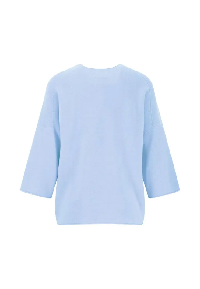 FYNCHHATTON Cotton Knitting Sweaters With Wide Sleeves Neon Papayamilkfresh Roselight Blue Women Sweater