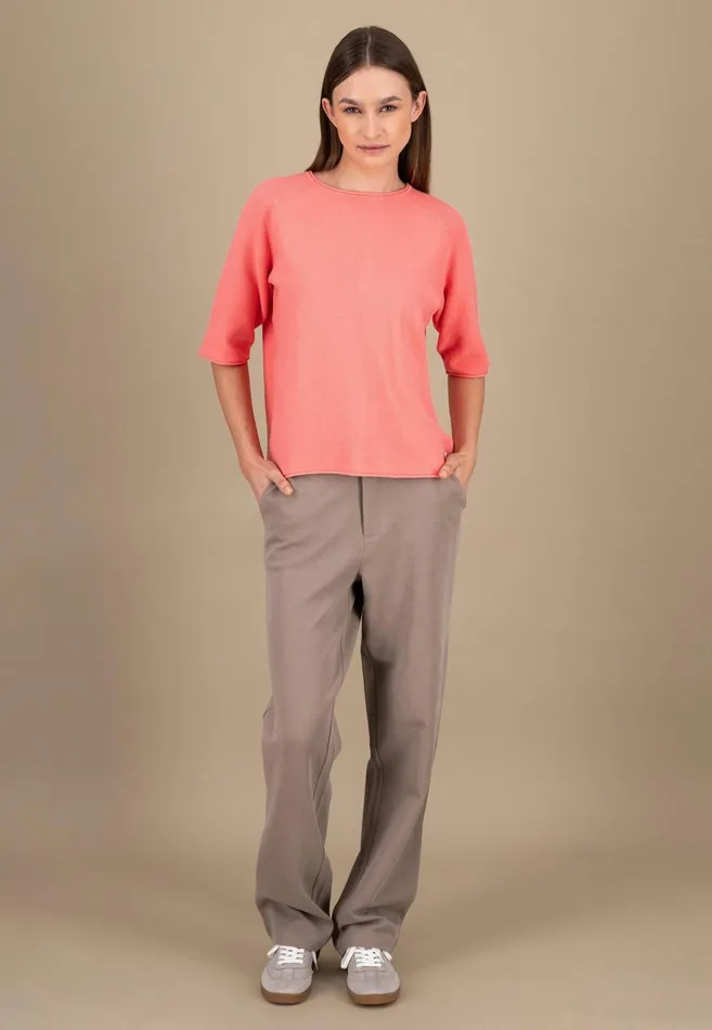 FYNCHHATTON Cotton Knitting Sweaters With Wide Sleeves Neon Papayamilkfresh Roselight Blue Women Sweater