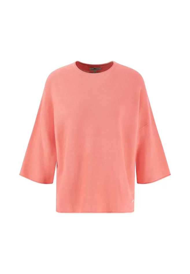FYNCHHATTON Cotton Knitting Sweaters With Wide Sleeves Neon Papayamilkfresh Roselight Blue Women Sweater