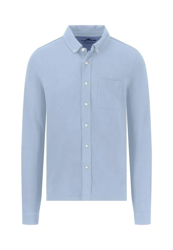 FYNCHHATTON Cotton Shirt With Buttondown Collar Summer Breezenavy Men Shirts
