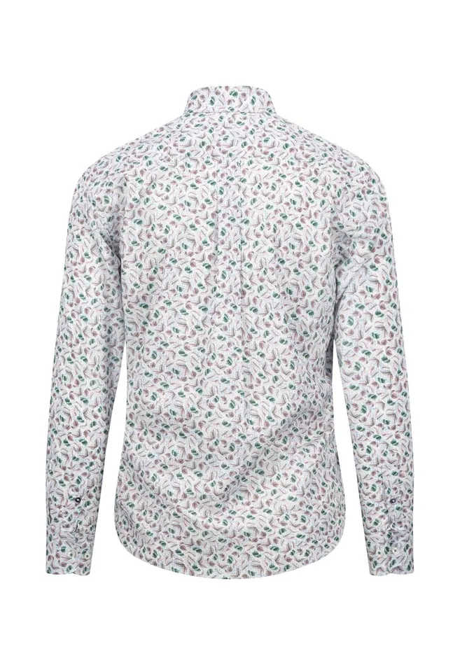 FYNCHHATTON Cotton Shirt With Flower Print Light Khakicloud Bluepale Blush Men Shirts