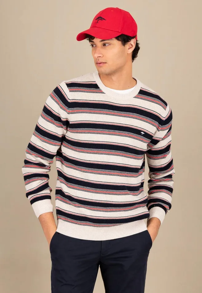 FYNCHHATTON Cotton Sweater In Strip Look New Offwhite Men Sweater
