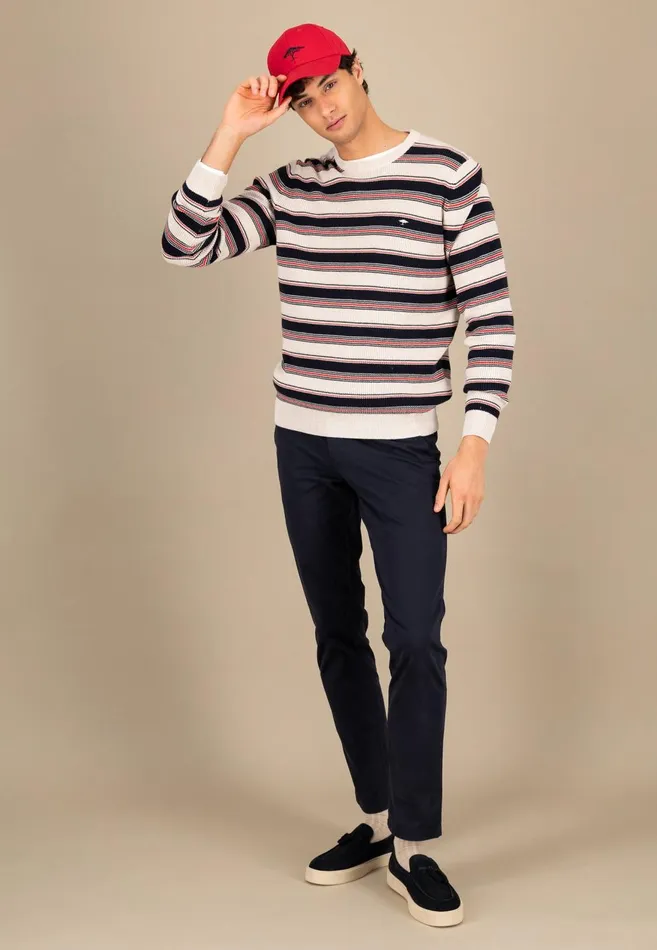FYNCHHATTON Cotton Sweater In Strip Look New Offwhite Men Sweater