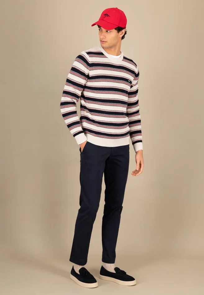 FYNCHHATTON Cotton Sweater In Strip Look New Offwhite Men Sweater
