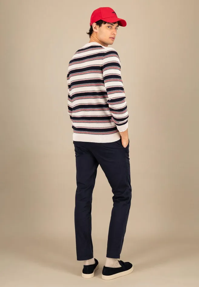 FYNCHHATTON Cotton Sweater In Strip Look New Offwhite Men Sweater