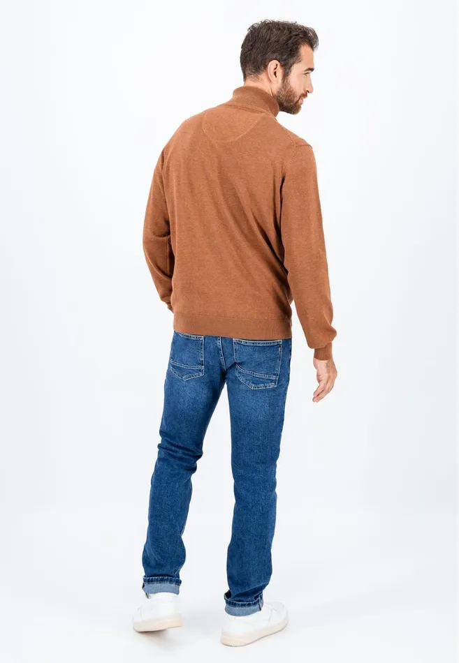 FYNCHHATTON Cotton Sweater With Turtleneck Hazelnavynightcharcoaldark Emerald Men Sweater