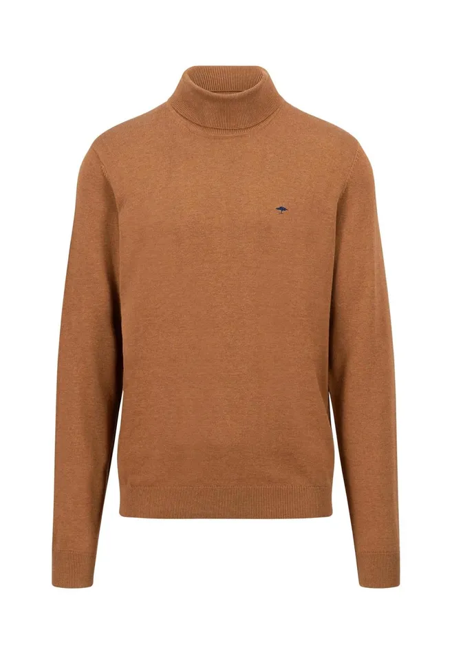 FYNCHHATTON Cotton Sweater With Turtleneck Hazelnavynightcharcoaldark Emerald Men Sweater
