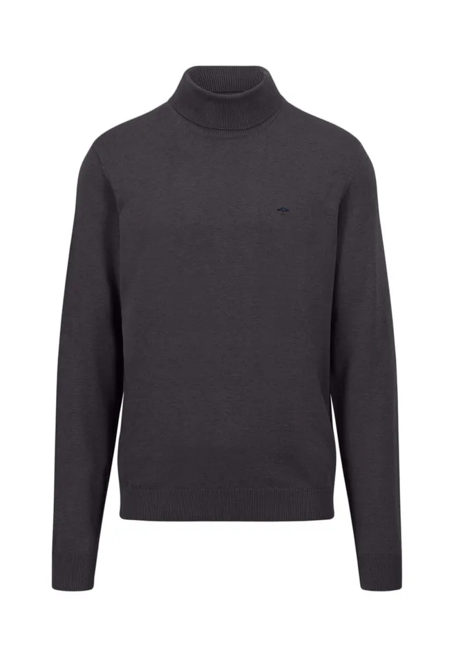 FYNCHHATTON Cotton Sweater With Turtleneck Hazelnavynightcharcoaldark Emerald Men Sweater