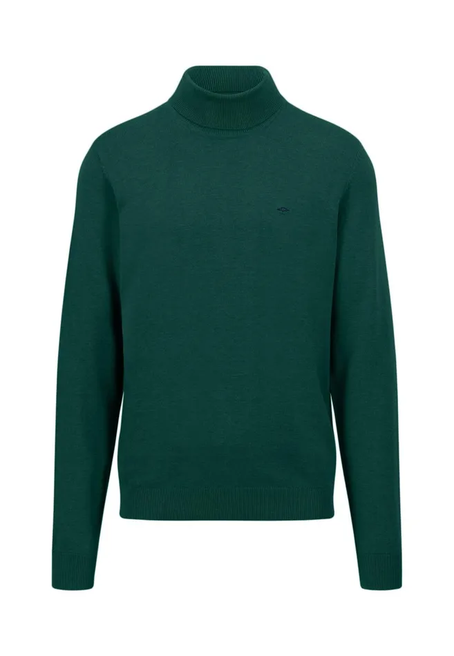 FYNCHHATTON Cotton Sweater With Turtleneck Hazelnavynightcharcoaldark Emerald Men Sweater