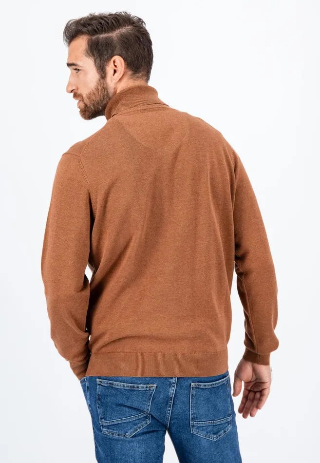 FYNCHHATTON Cotton Sweater With Turtleneck Hazelnavynightcharcoaldark Emerald Men Sweater