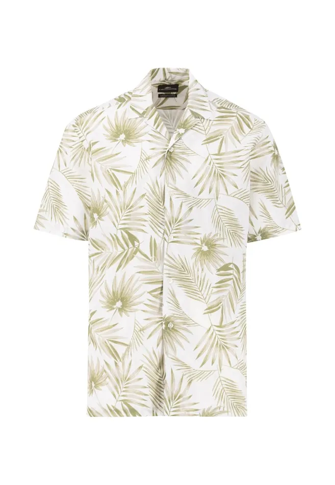 FYNCHHATTON Halbbar Shirt With Floral Alloverprint New Offwhitesand Men Shirts