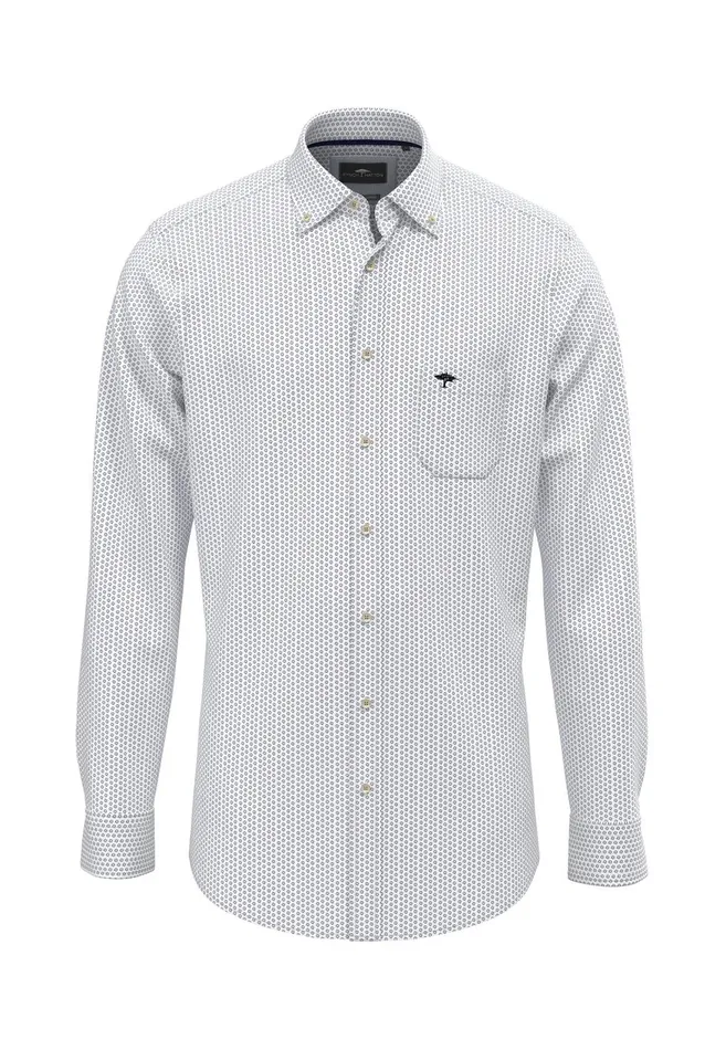 FYNCHHATTON Hirt Made Of 100 Cotton With Minimal Print Summer Breezestrong Bluenavywhite Men Shirts