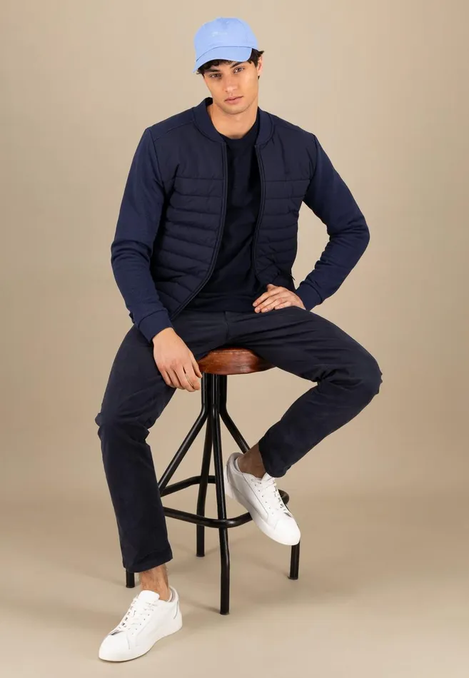 FYNCHHATTON Hybrid Jacket With Quilting Navy Men Jackets and Coats