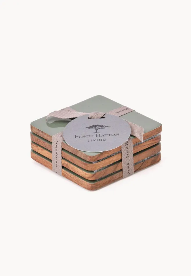 FYNCHHATTON Jala Coasters Set Of 4 Sageorchidelephant Graydove Blue Living Kitchen Accessories FYNCHHATTON Jala Coasters Set Of 4 Sageorchidelephant Graydove Blue Living Kitchen Accessories