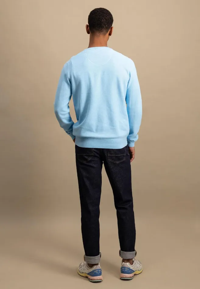 FYNCHHATTON Knitting Sweater Made Of 100 Cotton Vivid Yellownew Offwhiteturf Greensplashy Oceanstrong Bluenavypoppy Rednight Men Sweater